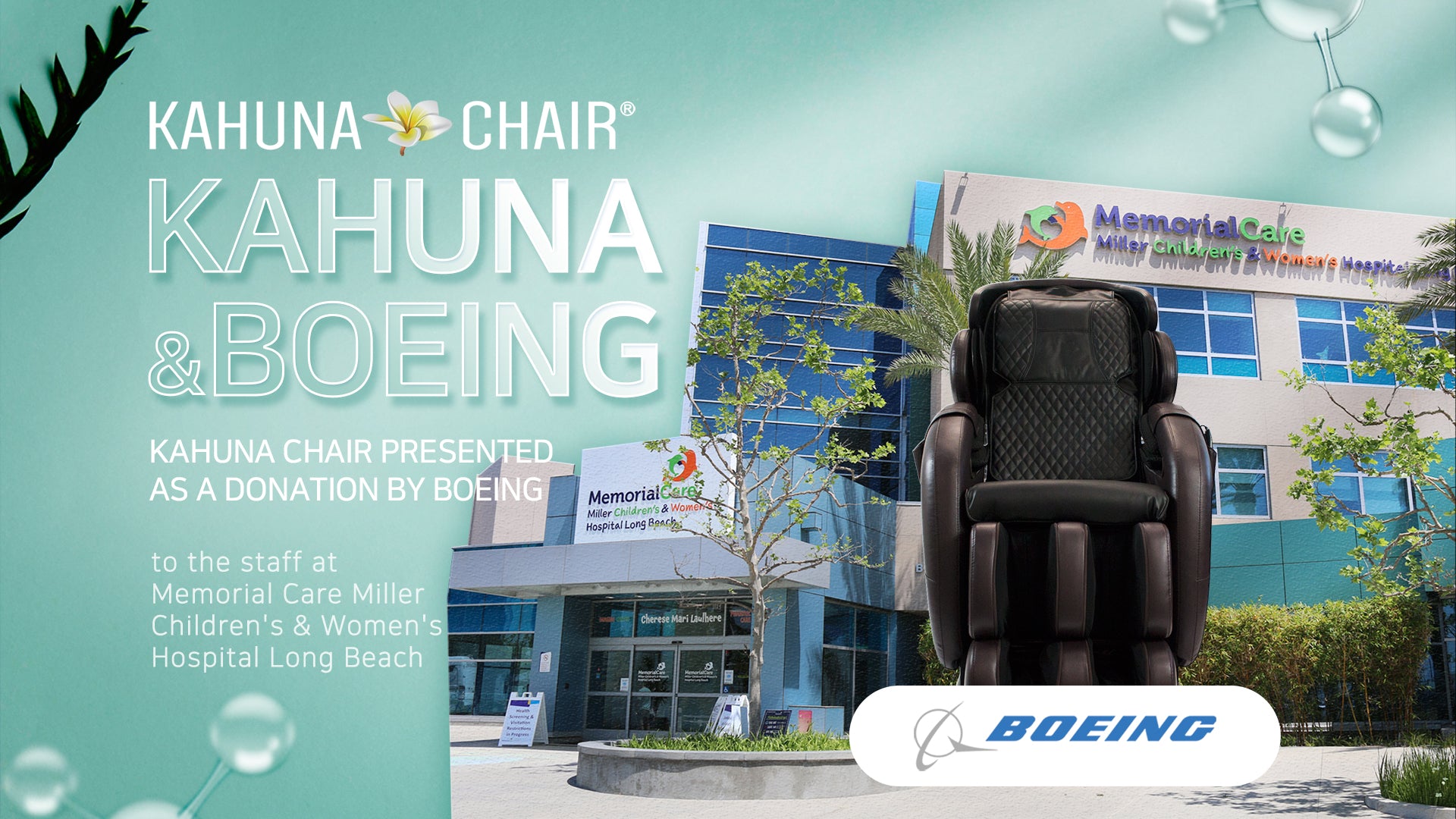 Kahuna Chair's Donation to Miller women's and children's hospital with Boeing