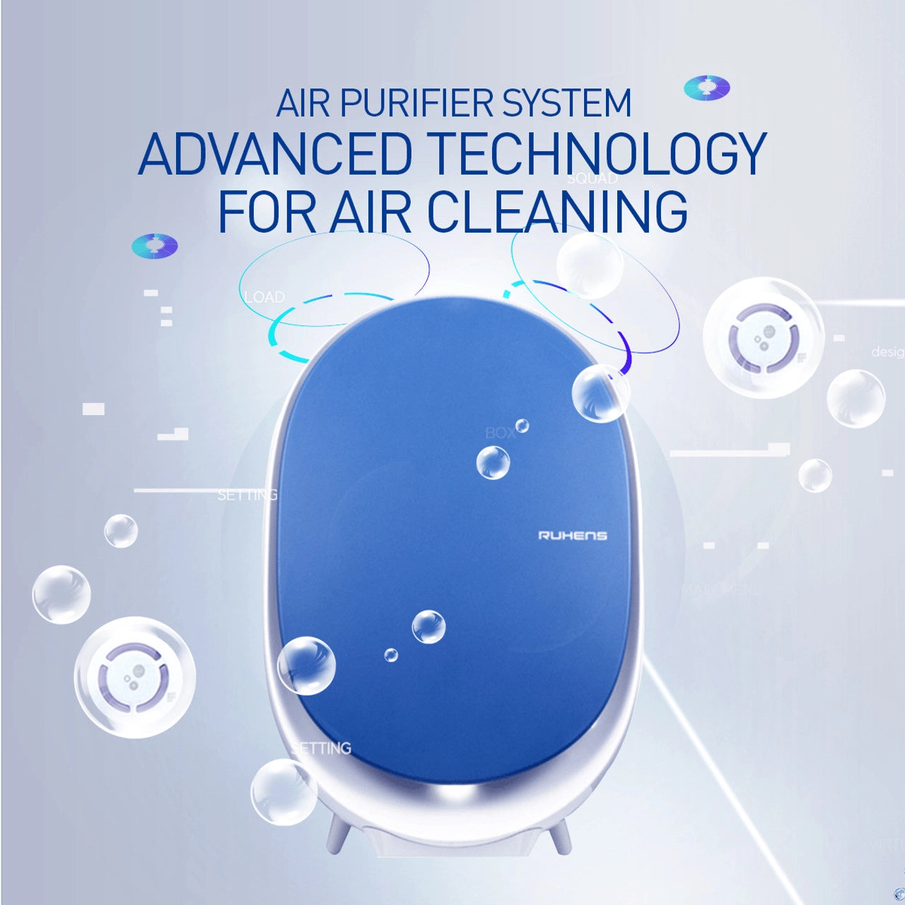 Ruhens – WonBong Air Purifier 4 Filtration 34% , 99% removal performance – Egg WHA200