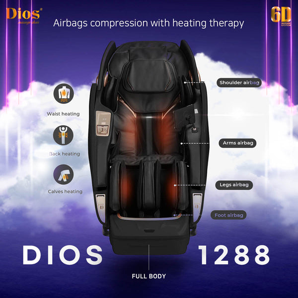 [Free Gift:2Yrs Extended Warranty] [Pre-Order 8-27-2024] Dios Massage Chair <font color=red>8D</font> Dual Core Air Tech Touch Roller SL-track:Dios-1288 White