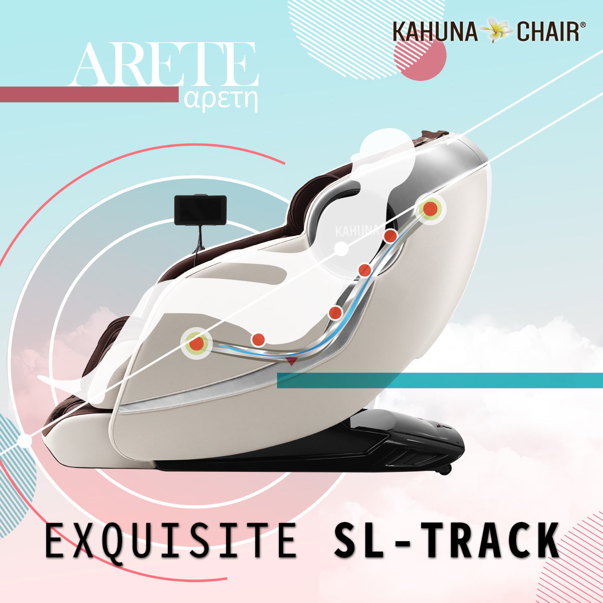 [OPEN BOX, A] Kahuna Elite Massage Chair, EM-Arete  Ivory/Brown