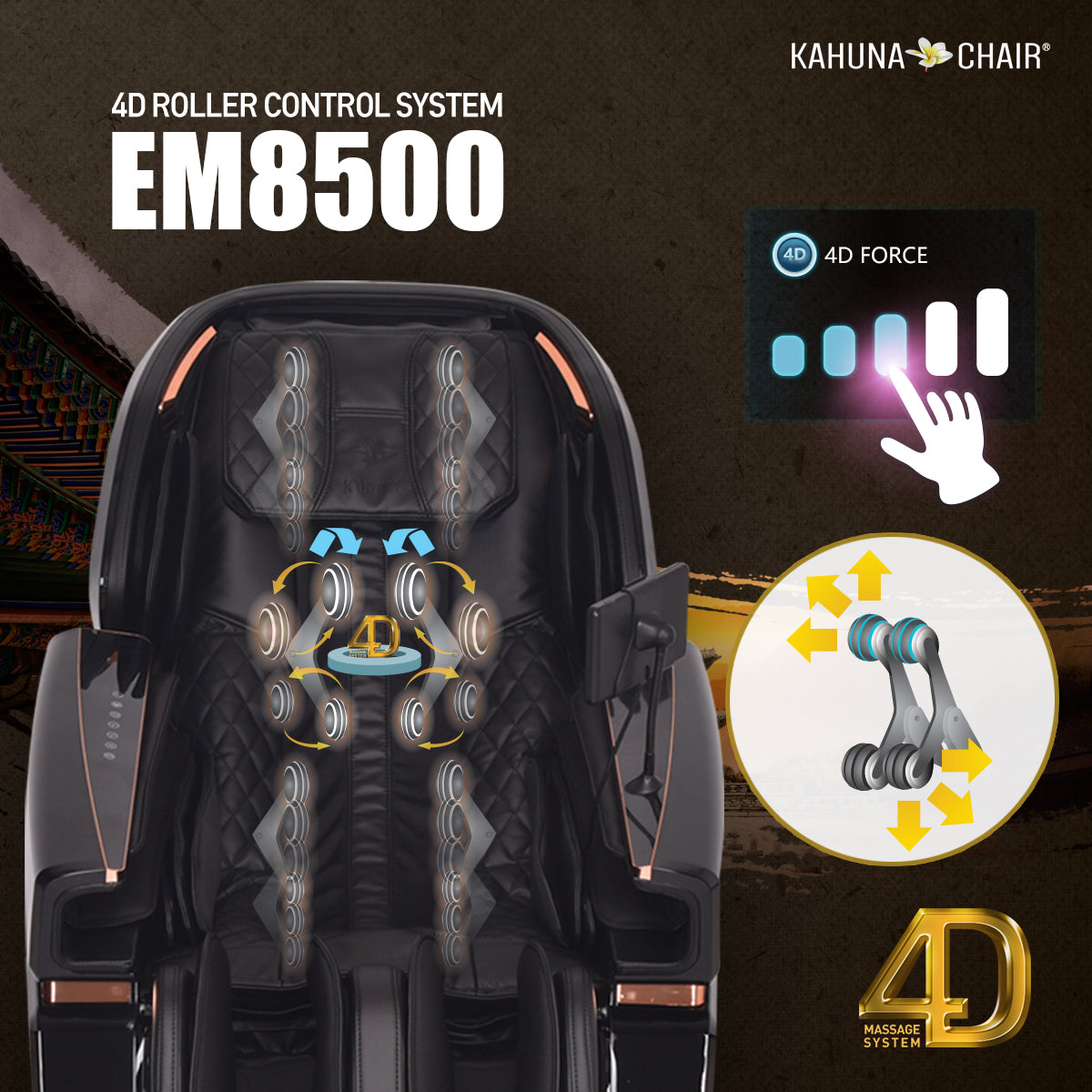 Kahuna Massage Chair 4D The King’s Elite Massage Chair, EM-8500