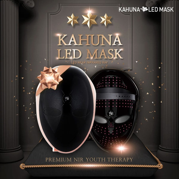 MADE IN KOREA, Korean Beauty Secret, Healthy Glowing Glass Skin – Kahuna Premium LED mask – Collagen Activation – Black/RoseGold