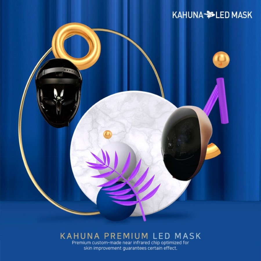 MADE IN KOREA, Korean Beauty Secret, Healthy Glowing Glass Skin – Kahuna Premium LED mask – Collagen Activation – Black/RoseGold