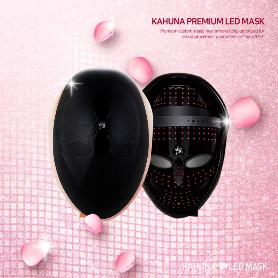 MADE IN KOREA, Korean Beauty Secret, Healthy Glowing Glass Skin – Kahuna Premium LED mask – Collagen Activation – Black/RoseGold
