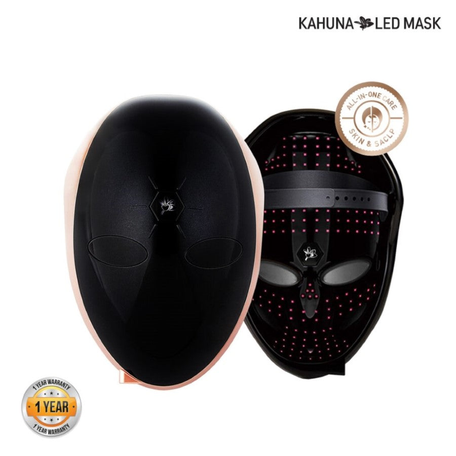 MADE IN KOREA, Korean Beauty Secret, Healthy Glowing Glass Skin – Kahuna Premium LED mask – Collagen Activation – Black/RoseGold