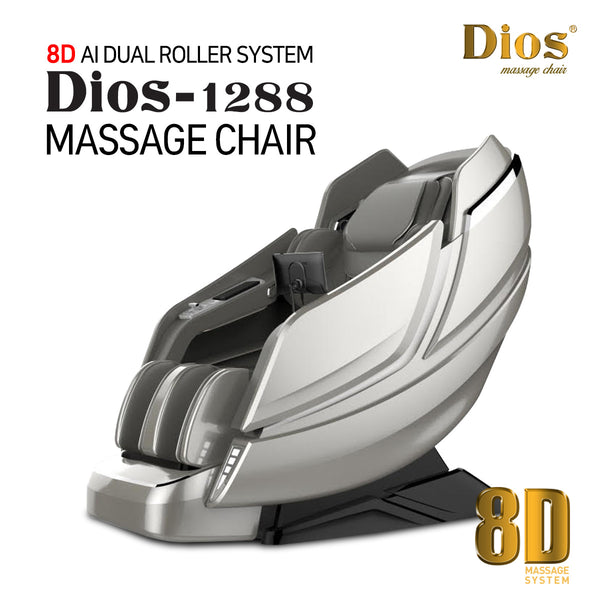 Dios Massage Chair <font color=red>8D</font> Dual Core Air Tech Touch Roller SL-track:Dios-1288 Brown(Taupe)