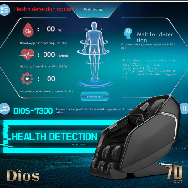 Dios Massage Chair <font color=red>7D</font> Dual Core Air Roller SL-track with 3D Calf Kneading Dios-7300 Gray/Brown
