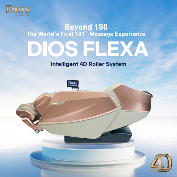 [2nd Batch] [Pre-Order 4-30-2026] Dios Flexa The World's First 181°Massage Experience Swinging Stretching Footrest 6 Level 4D Roller 56" SL-Track Full Body Zero Gravity Recliner Kahuna Massage Chair - ROSE GOLD (Limited Edition)