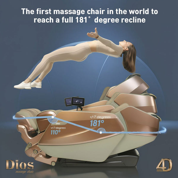 [2nd Batch] [Pre-Order 4-30-2026] Dios Flexa The World's First 181°Massage Experience Swinging Stretching Footrest 6 Level 4D Roller 56" SL-Track Full Body Zero Gravity Recliner Kahuna Massage Chair - ROSE GOLD (Limited Edition)