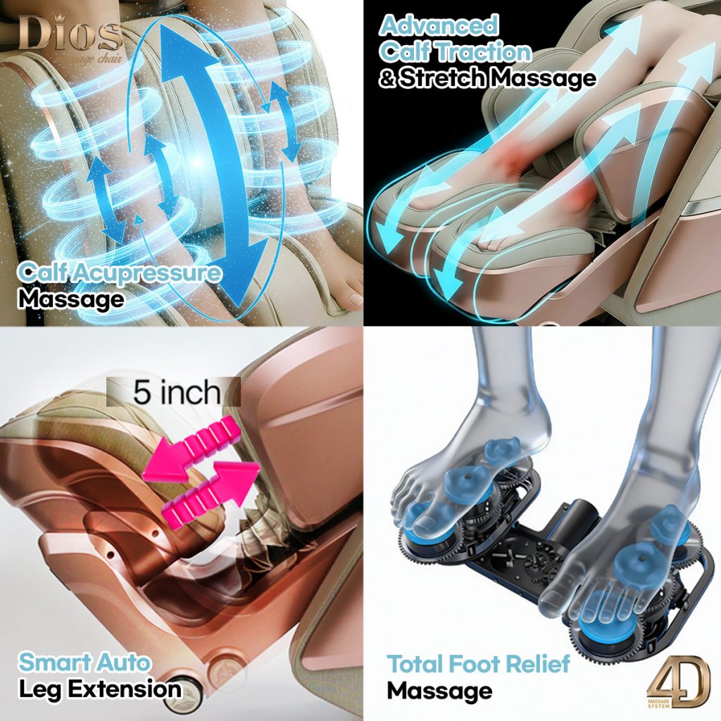 [2nd Batch] [Pre-Order 4-30-2026] Dios Flexa The World's First 181°Massage Experience Swinging Stretching Footrest 6 Level 4D Roller 56" SL-Track Full Body Zero Gravity Recliner Kahuna Massage Chair - ROSE GOLD (Limited Edition)